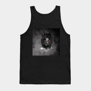 Wonderful dark lion with a half women face Tank Top